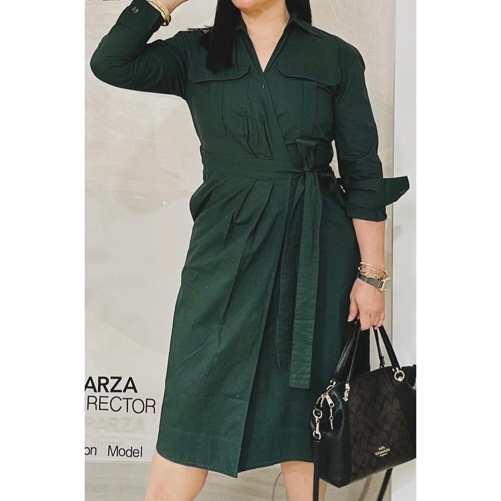 Banana Republic Poplin Midi Wrap‎ Shirt Dress